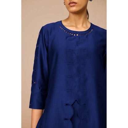 AMPM Svara Indigo Kurta with Palazzo and Dupatta
