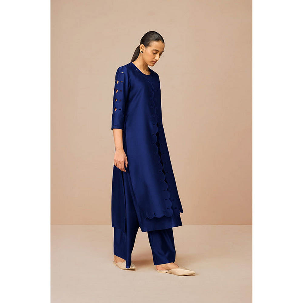AMPM Svara Indigo Kurta with Palazzo and Dupatta