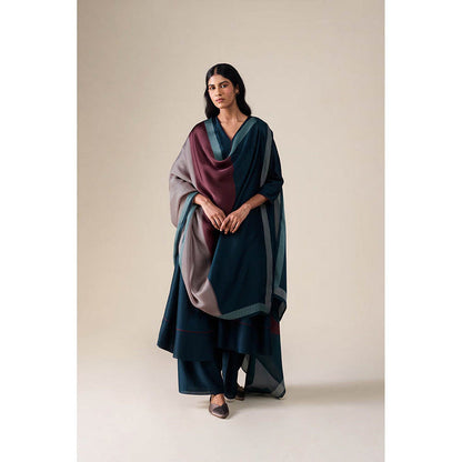 AMPM Milap Blue Anarkali Kurta with Palazzo and Dupatta