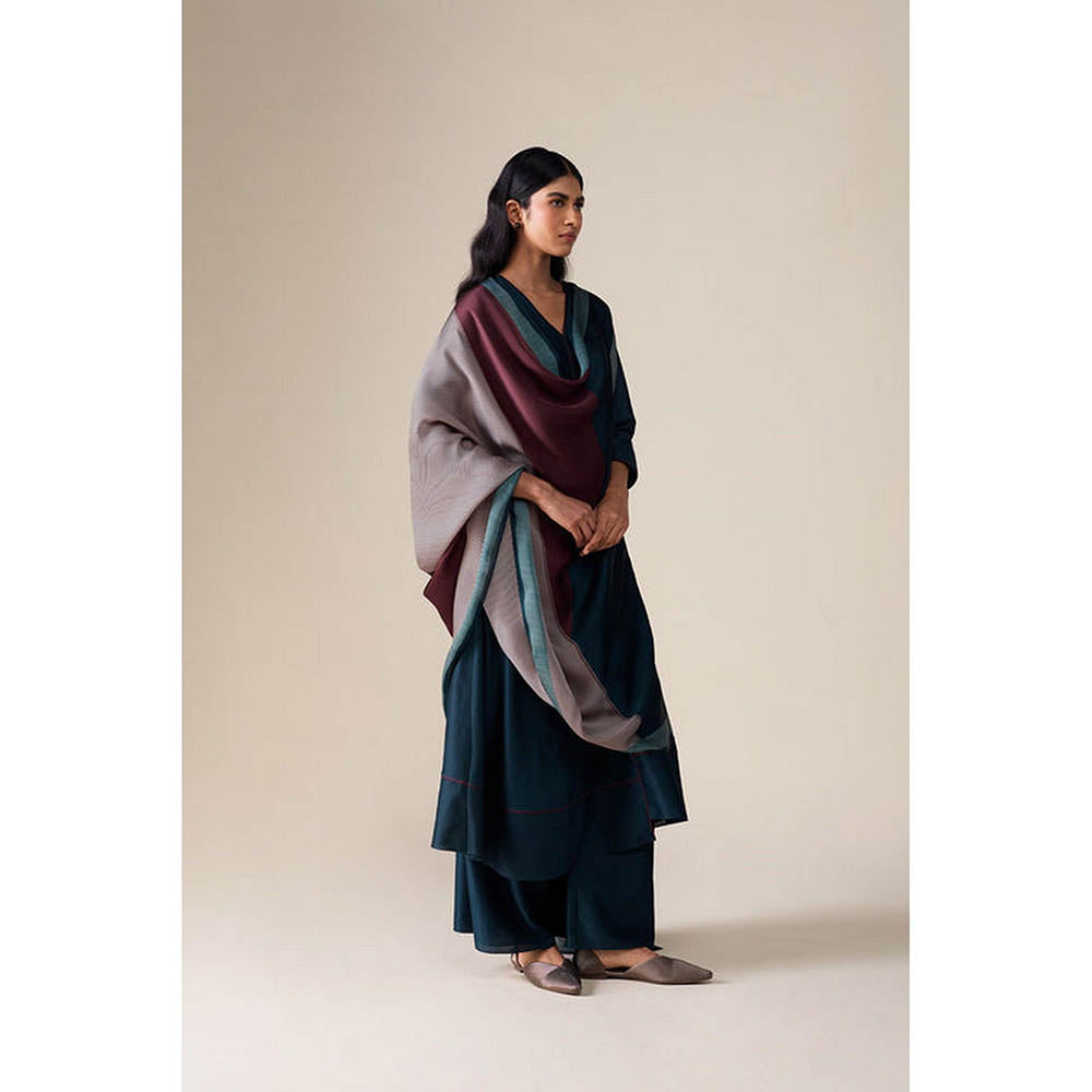 AMPM Milap Blue Anarkali Kurta with Palazzo and Dupatta