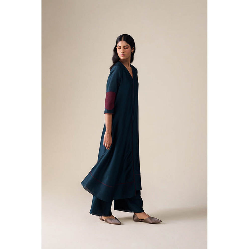 AMPM Milap Blue Anarkali Kurta with Palazzo and Dupatta