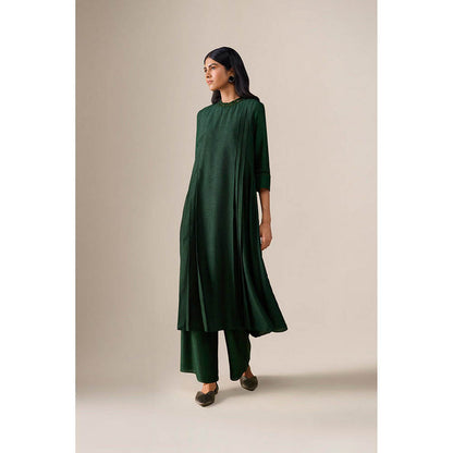 AMPM Shiloh Bottle Green Anarkali Kurta with Palazzo and Dupatta