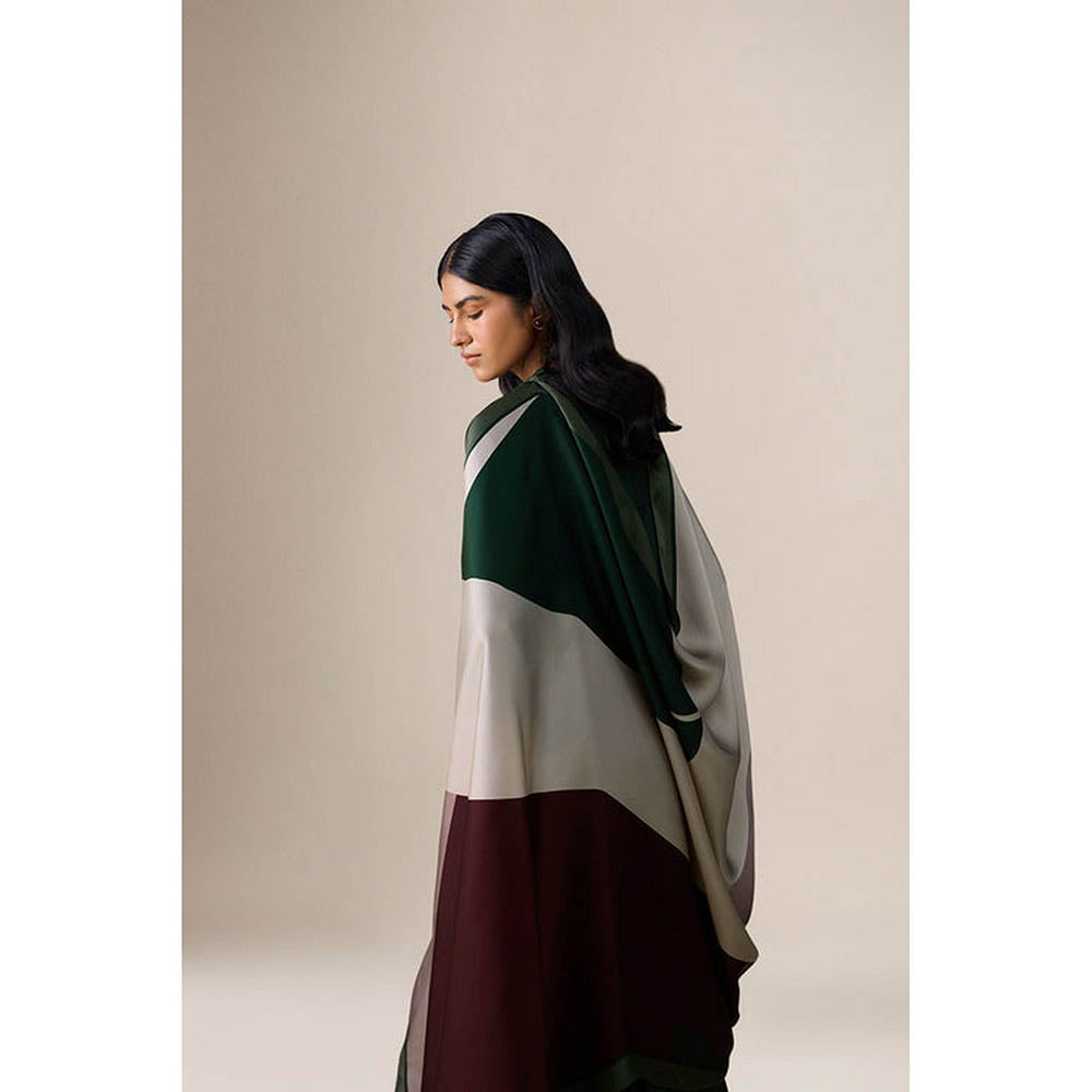 AMPM Shiloh Bottle Green Anarkali Kurta with Palazzo and Dupatta