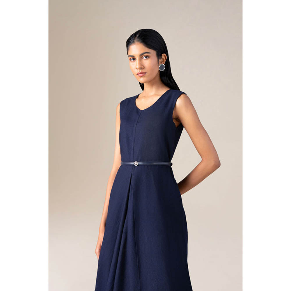 AMPM Women Navy Blue Wool Maxi Dress