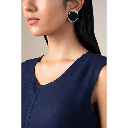 AMPM Women Navy Blue Wool Maxi Dress