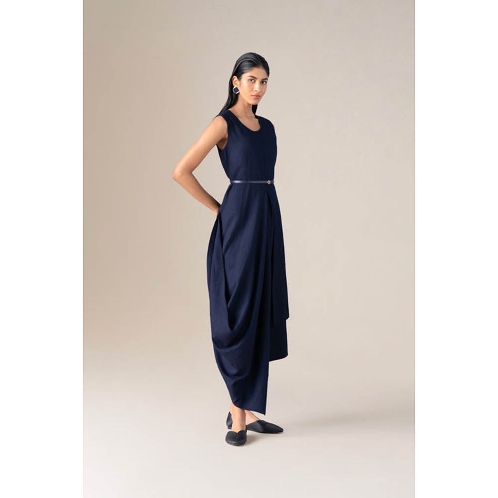 AMPM Women Navy Blue Wool Maxi Dress