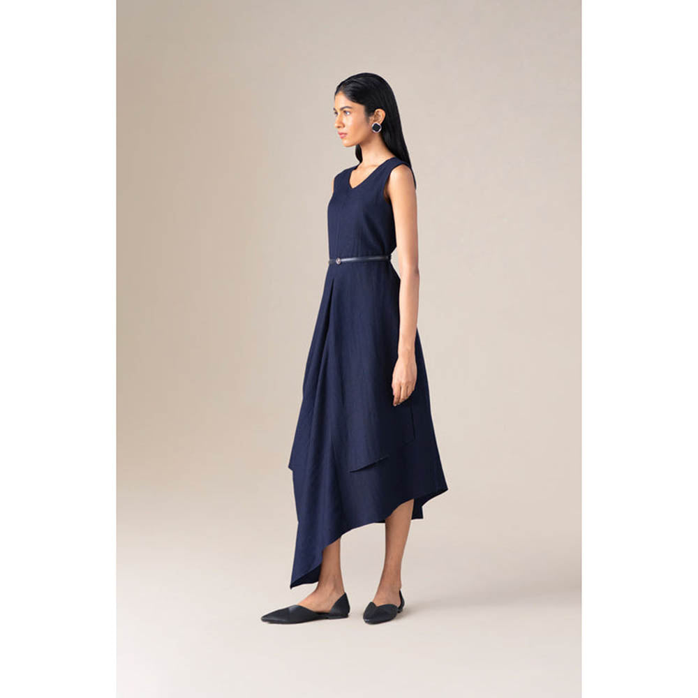 AMPM Women Navy Blue Wool Maxi Dress