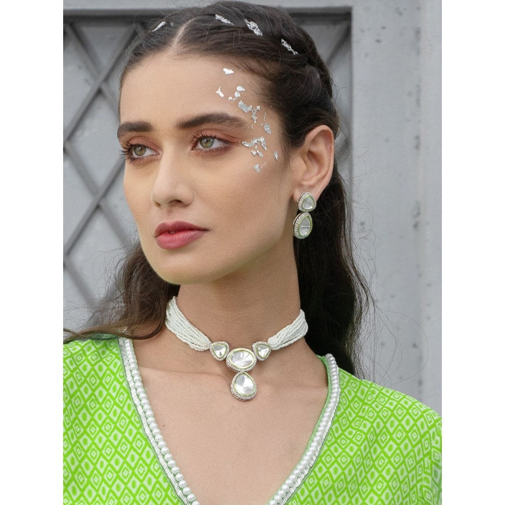 Amreli Jaipur Polki Choker with Earrings