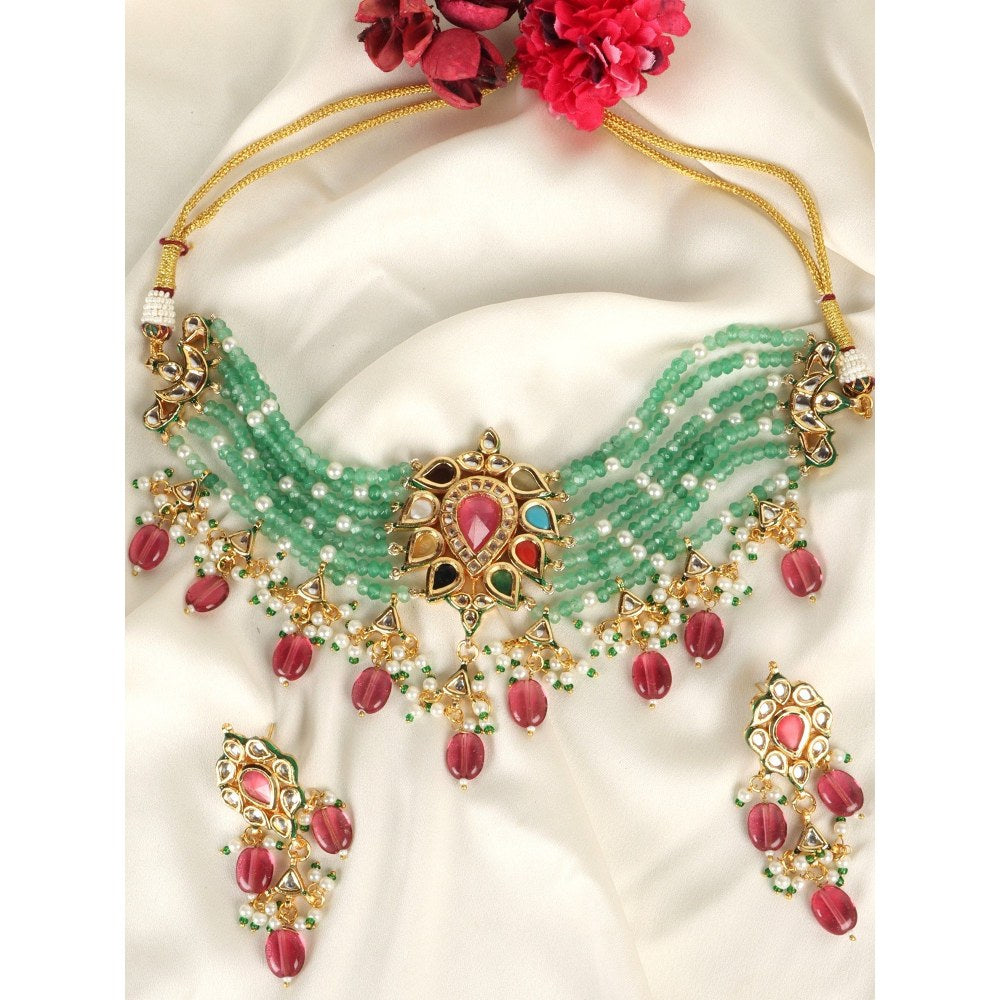 Amreli Jaipur Kundan Choker with Earrings