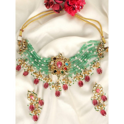 Amreli Jaipur Kundan Choker with Earrings