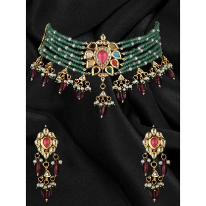 Amreli Jaipur Kundan Choker with Earrings