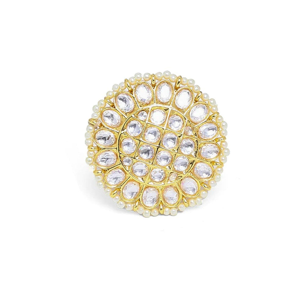 Amreli Jaipur Gold Plated Adjustable Ring