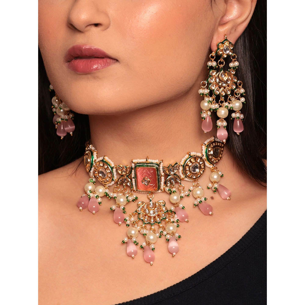 Amreli Jaipur Kundan Choker with Earrings