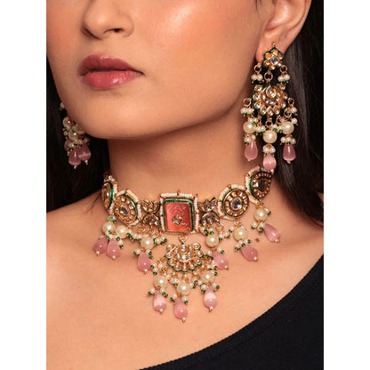 Amreli Jaipur Kundan Choker with Earrings