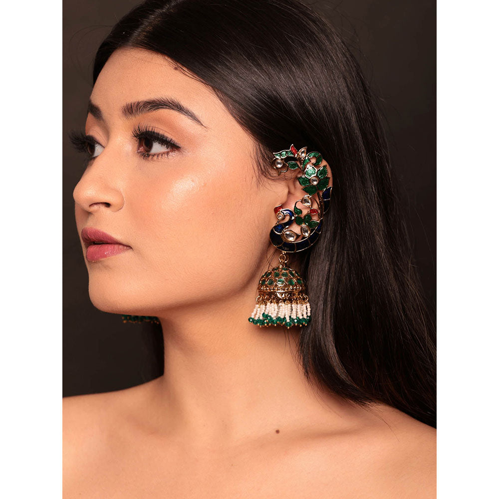 Amreli Jaipur Ear Cuff Multi-Color Jhumkis Earrings
