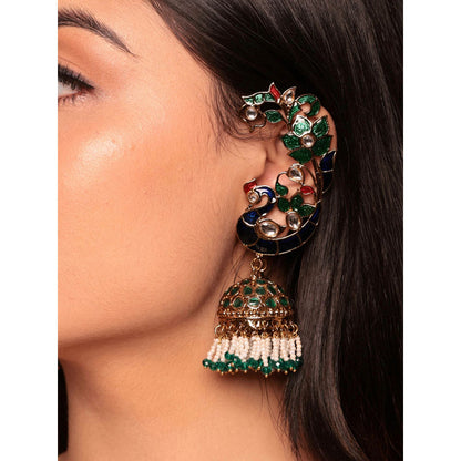 Amreli Jaipur Ear Cuff Multi-Color Jhumkis Earrings