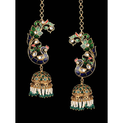 Amreli Jaipur Ear Cuff Multi-Color Jhumkis Earrings