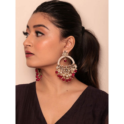 Amreli Jaipur Kundan Pearl Chandbalis Earrings
