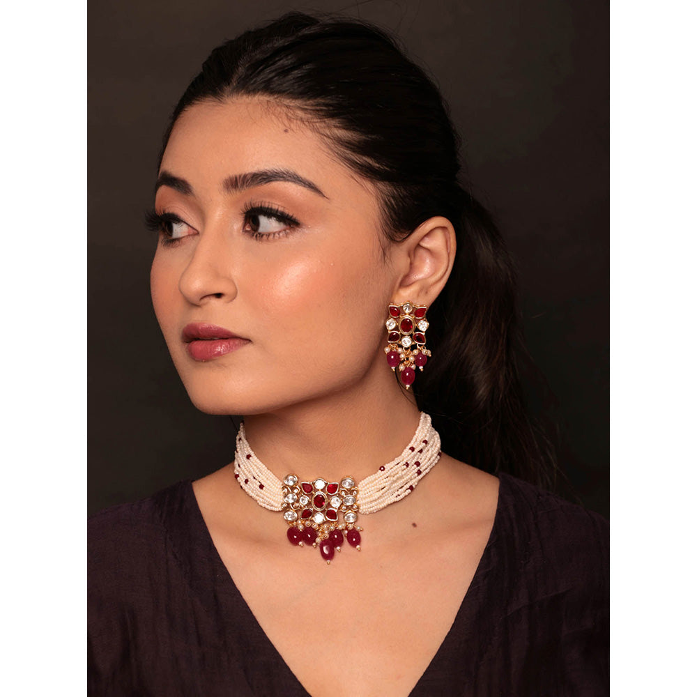 Amreli Jaipur Kundan Multi-Color Choker Jewellery Set