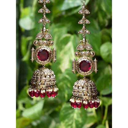 Amreli Jaipur Gold Ear Chain Jhumkas