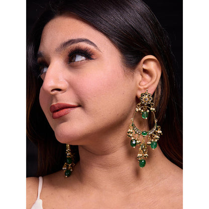 Amreli Jaipur Kundan Chandbali Earrings