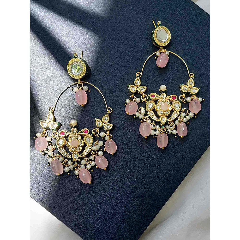 Amreli Jaipur Pink Kundan Earrings