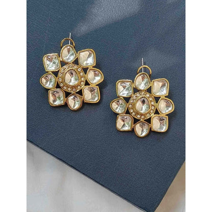 Amreli Jaipur White Polki Studs Earrings