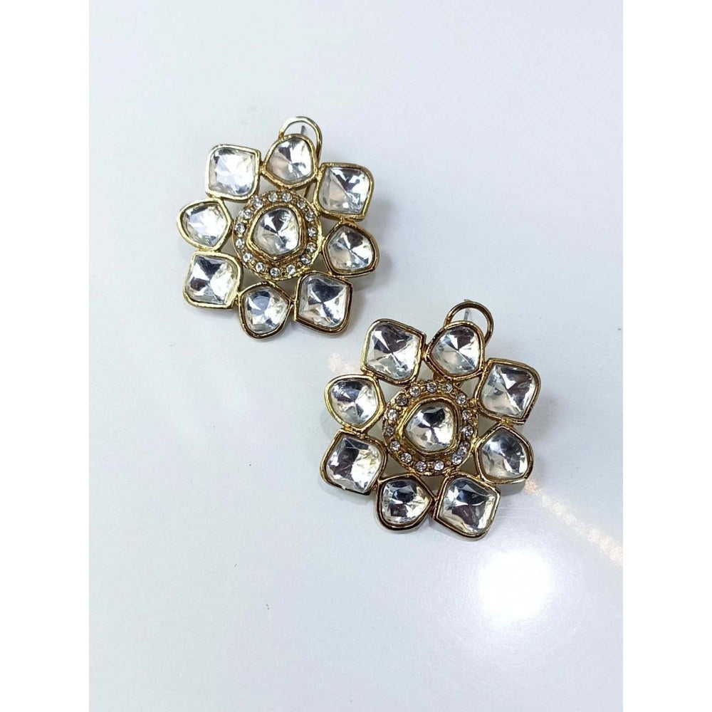 Amreli Jaipur White Polki Studs Earrings