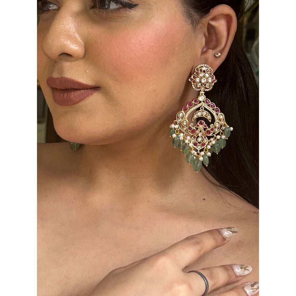 Amreli Jaipur Multi-Color Statement Polki Chandbalis