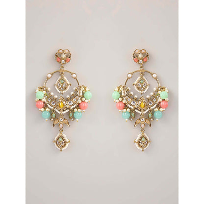 Amreli Jaipur Multi-Color Statement Kundan Earrings