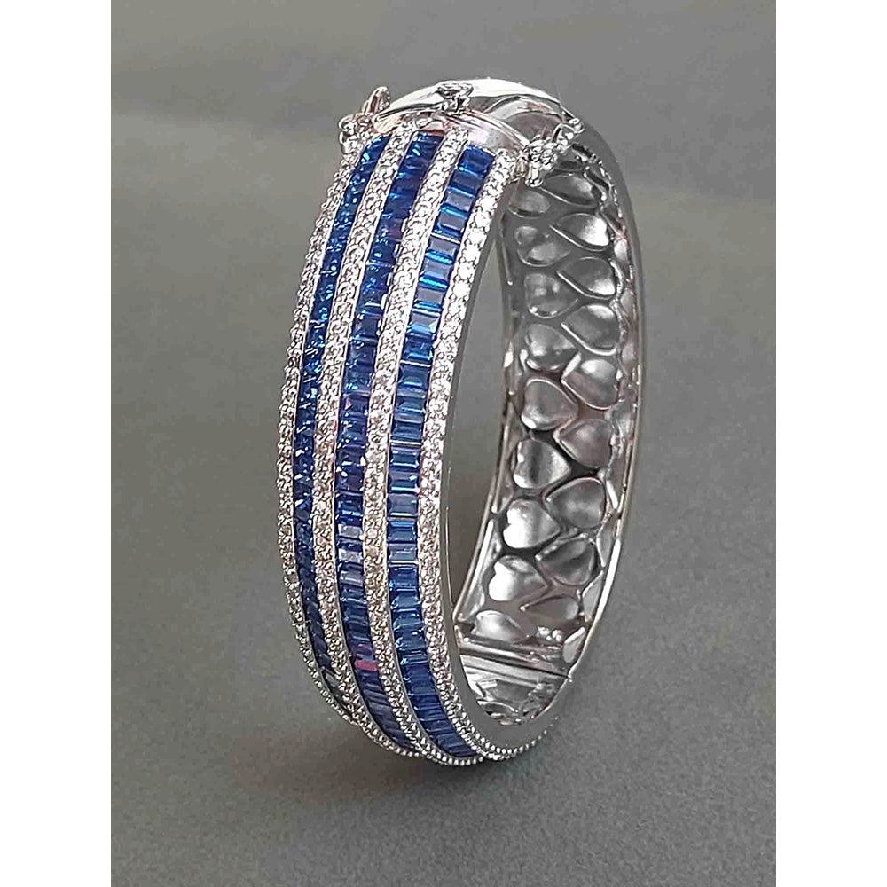 Amreli Jaipur Silver Plated American Blue Diamond Bracelet