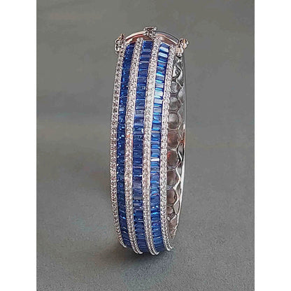 Amreli Jaipur Silver Plated American Blue Diamond Bracelet