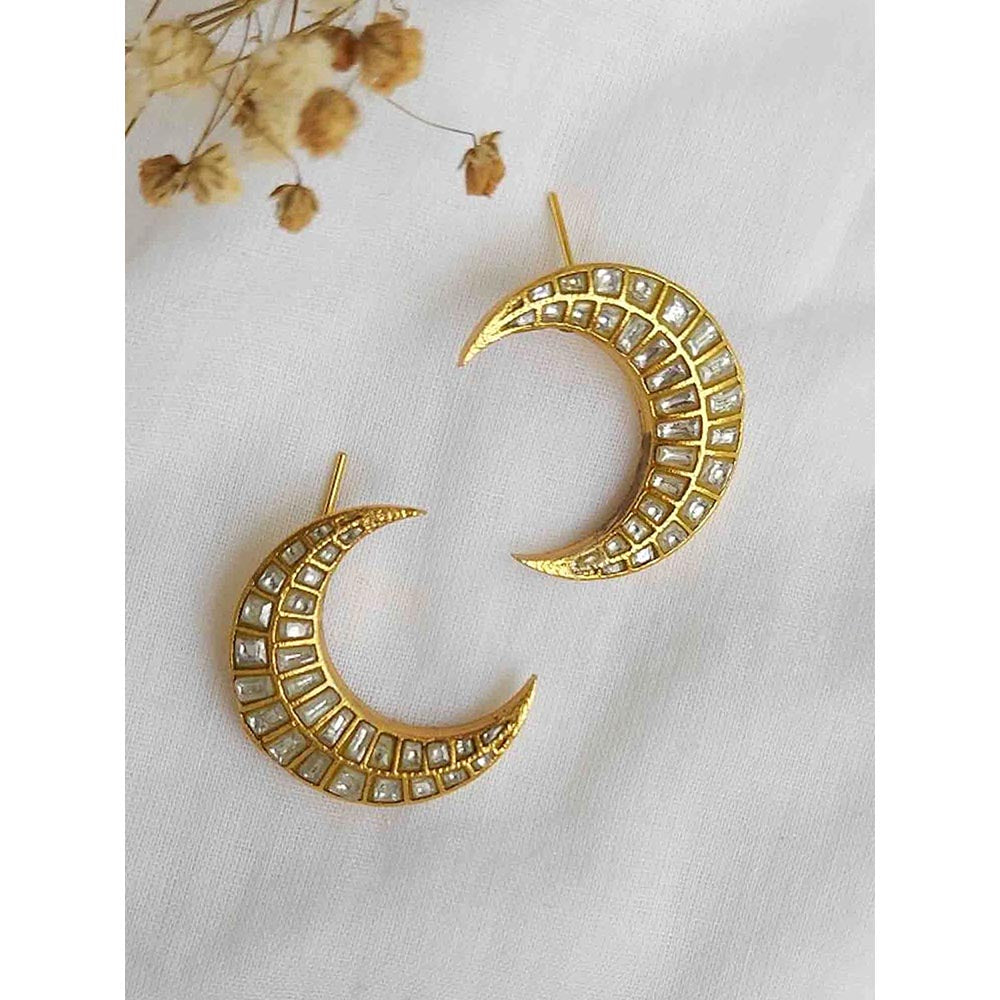 Amreli Jaipur White Pachi Kundan Earrings