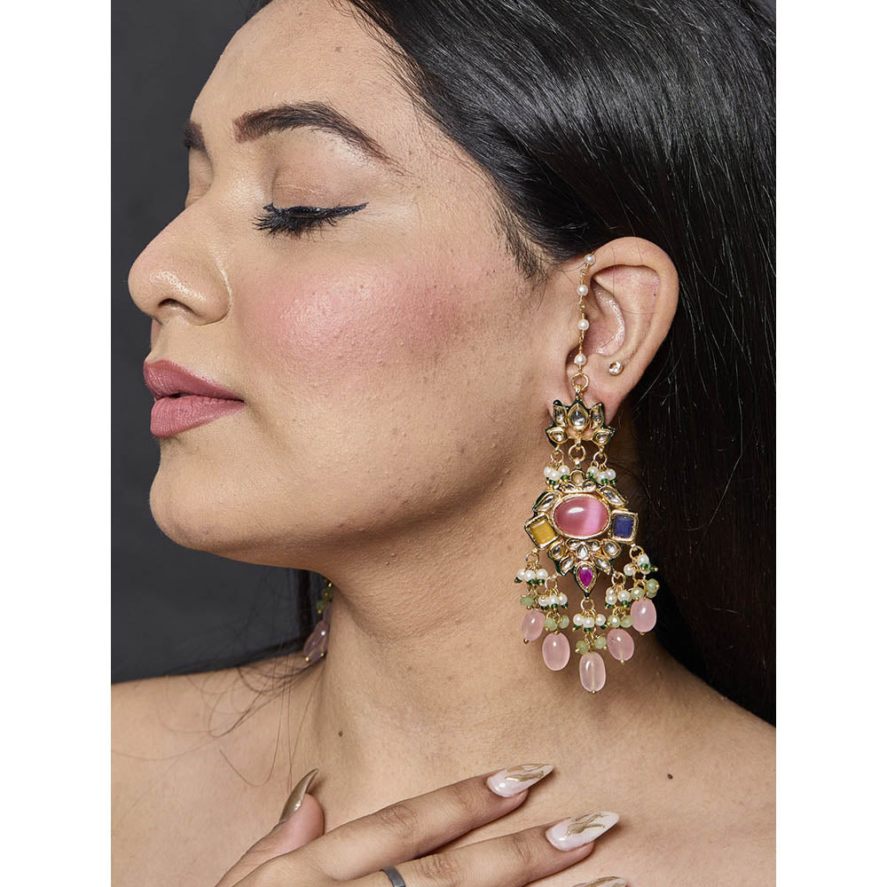 Amreli Jaipur Multi-Color Kundan Earrings