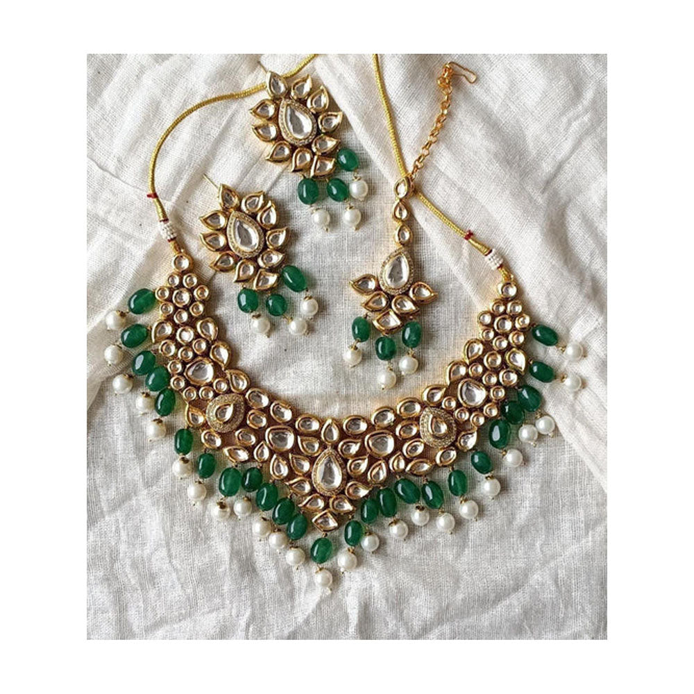 Amreli Jaipur Tulip Green Kundan Set