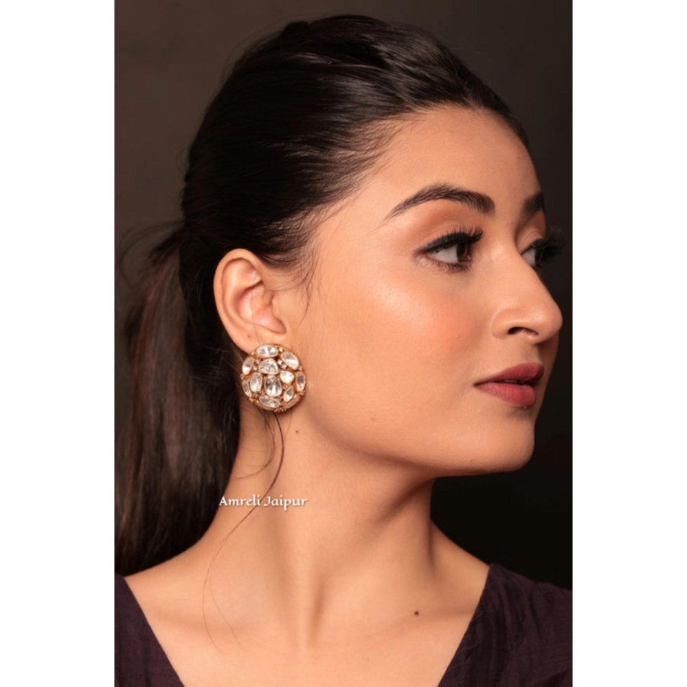 Amreli Jaipur Yana Polki Gold Studs Earrings