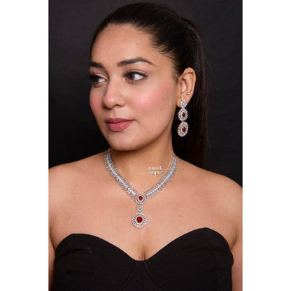 Amreli Jaipur Yanina Ruby Diamond Necklace Set