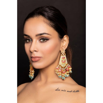 Amreli Jaipur Yuvan Passa Gold Earrings