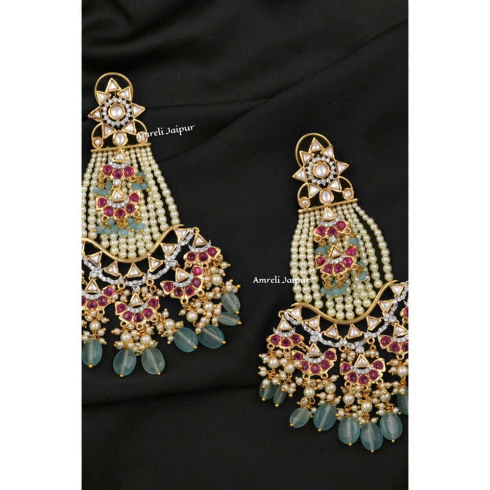 Amreli Jaipur Yuvan Passa Gold Earrings