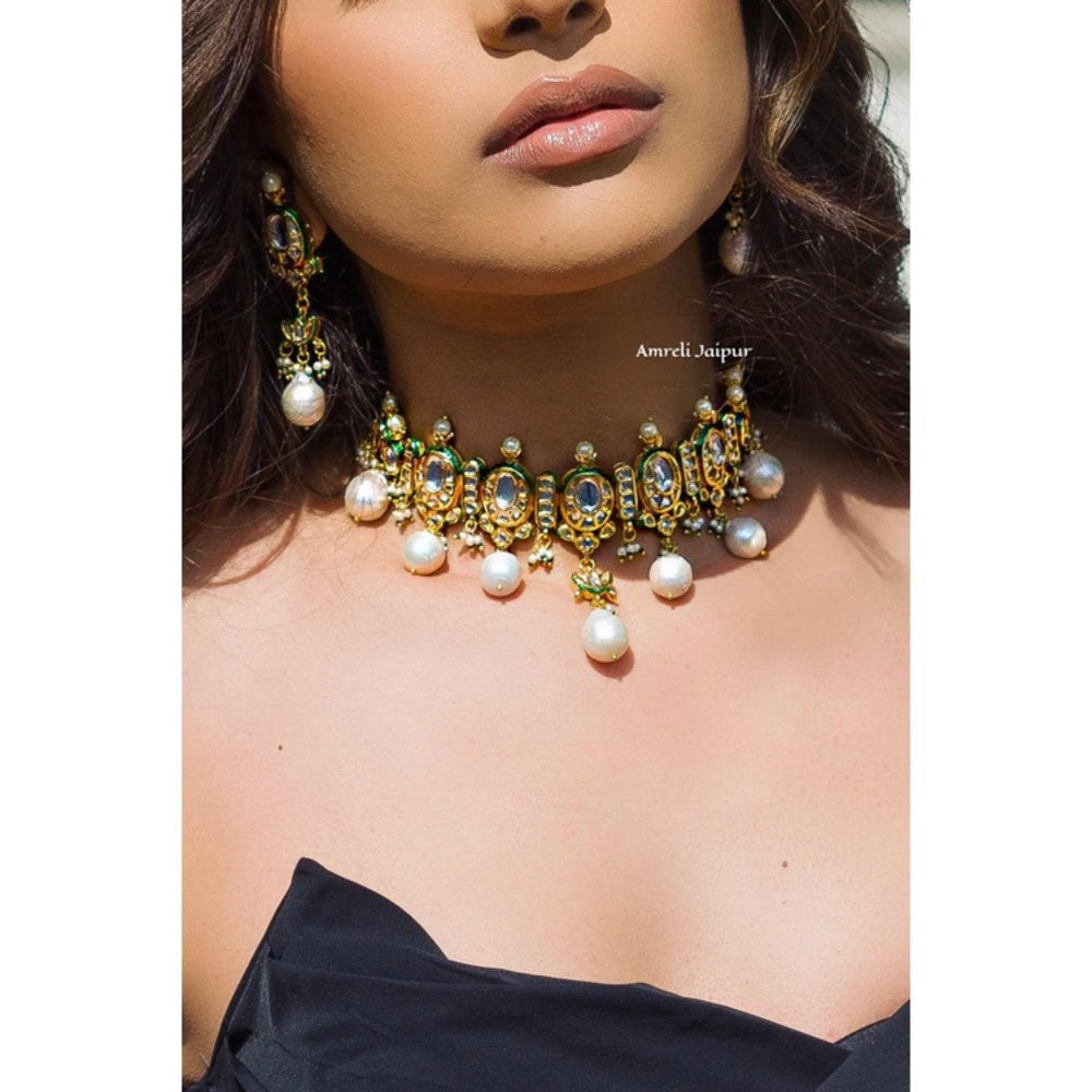 Amreli Jaipur Zeri Kundan Choker Set