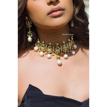 Amreli Jaipur Zeri Kundan Choker Set