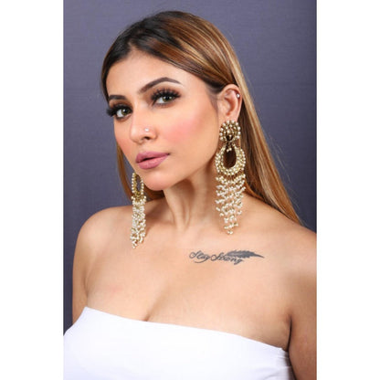 Amreli Jaipur Amreen Kundan Pearl Earrings