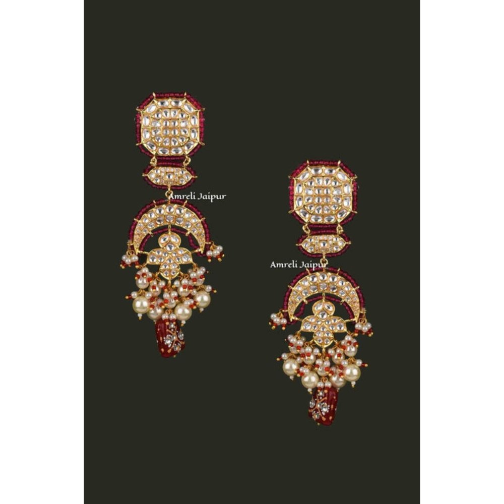 Amreli Jaipur Anantam Pachi Kundan Earrings