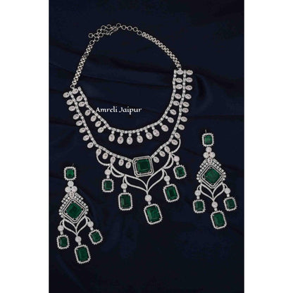 Amreli Jaipur Anastasia Emerald Diamond Set
