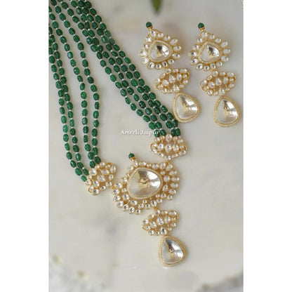 Amreli Jaipur Angela Long Polki Necklace Set