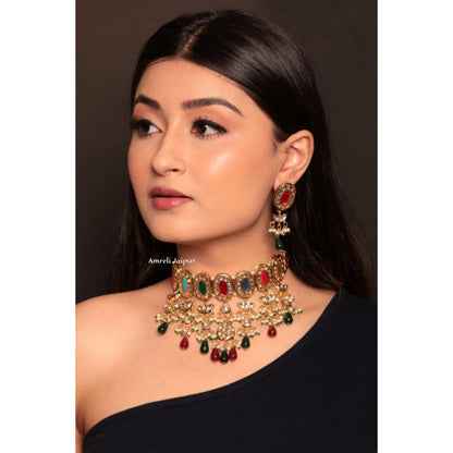 Amreli Jaipur Asima Polki Kundan Necklace Set