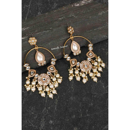 Amreli Jaipur Baati Kundan Meena Earrings