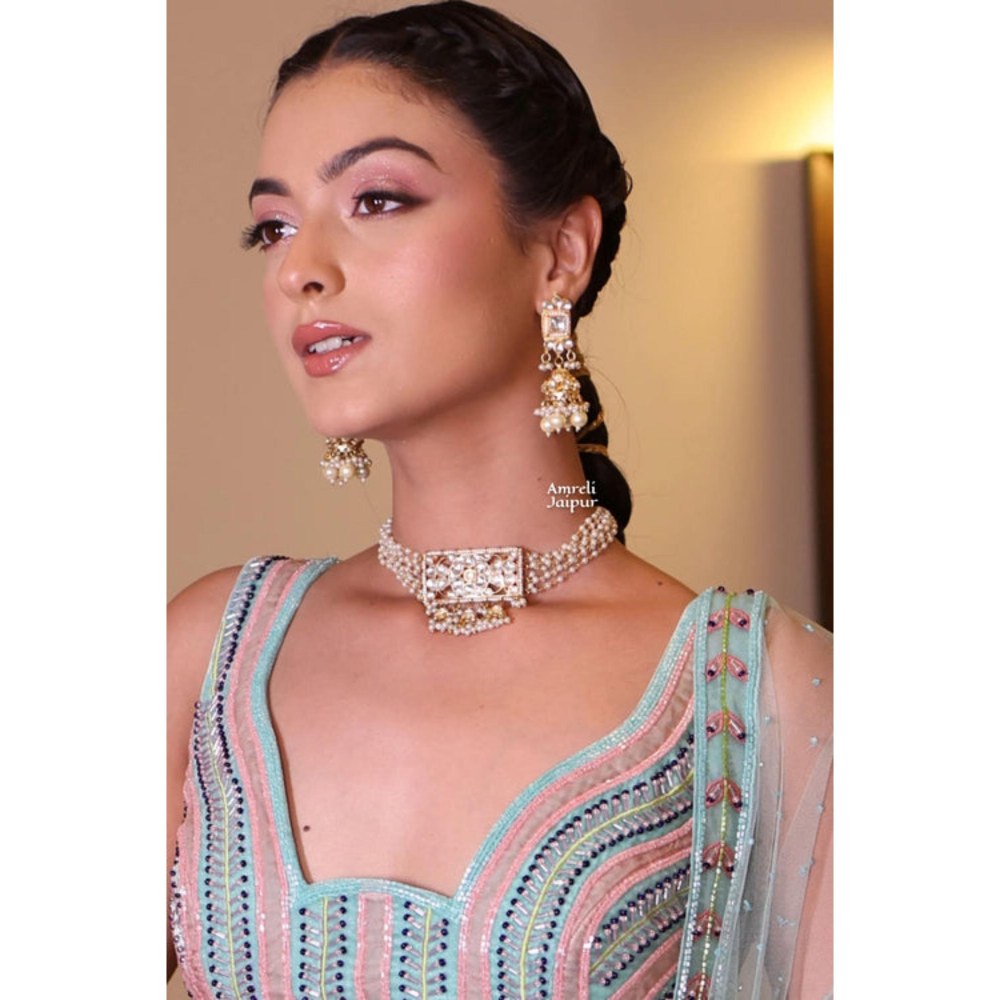 Amreli Jaipur Chitra Pachi Kundan Choker Set