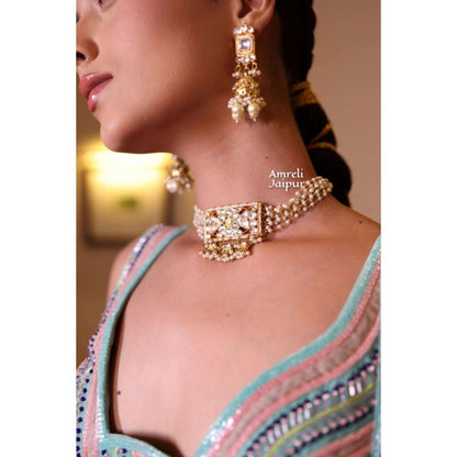 Amreli Jaipur Chitra Pachi Kundan Choker Set