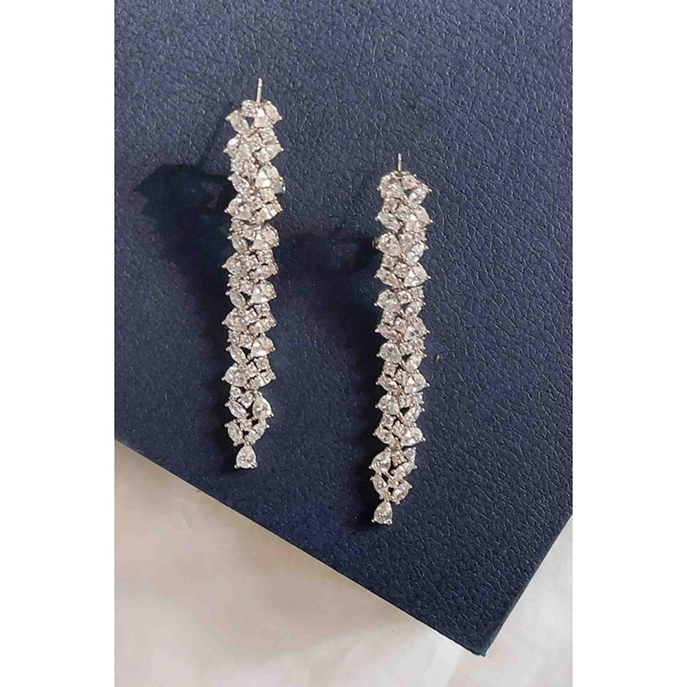Amreli Jaipur Cordelia Silver Diamante Earrings